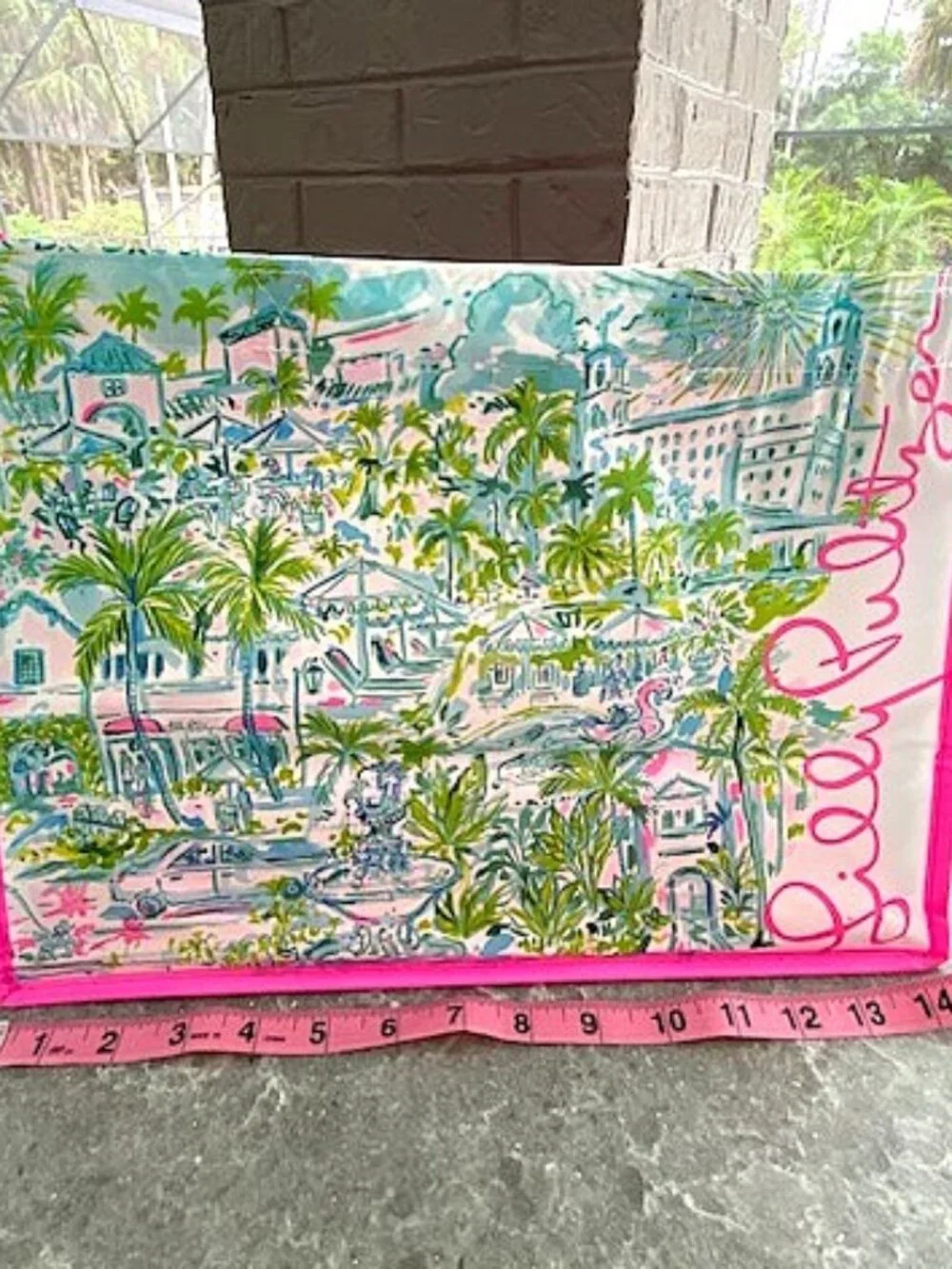 Lilly Pulitzer Reusable Shopping Bag Palm Beach Pink Tote Collectible Medium - Picture 2 of 6